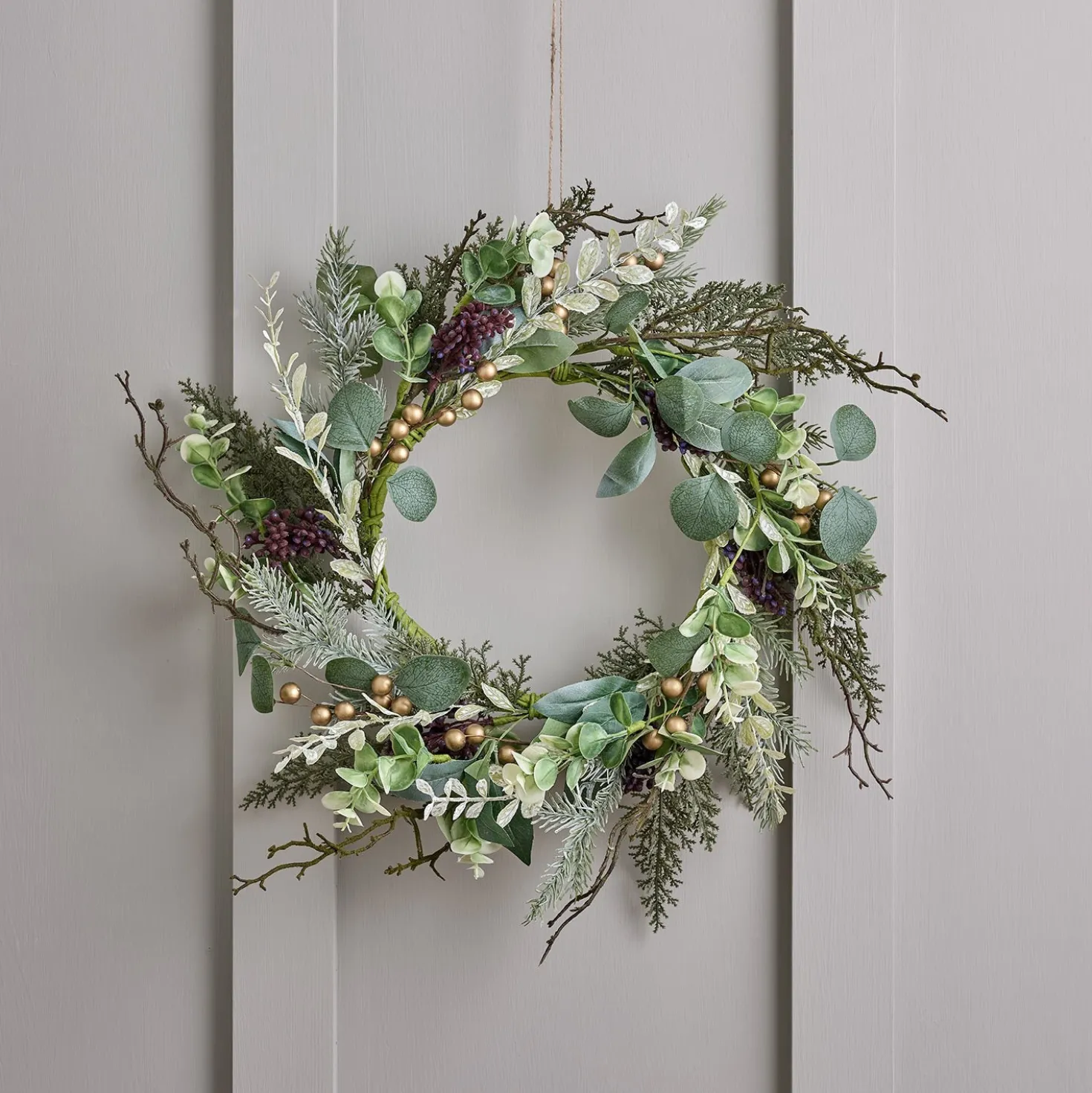 40cm Weihnachtskranz goldene Beeren