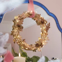33cm Weihnachtskranz goldene Blätter