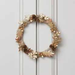 33cm Weihnachtskranz goldene Blätter