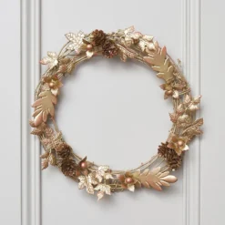 33cm Weihnachtskranz goldene Blätter