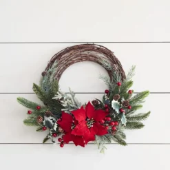 50cm Weihnachtskranz Halbkranz Weihnachtsstern