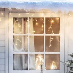 Core Connect 2m 64er LED Eiszapfen Lichterkette warmweiß koppelbar transparentes Kabel