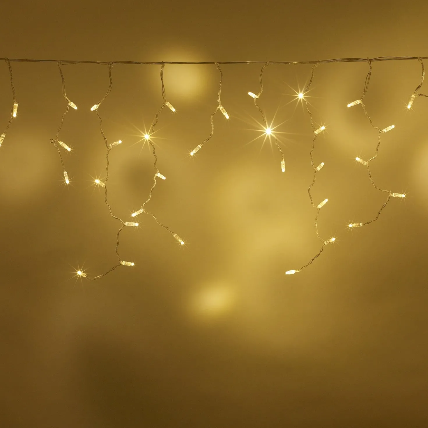 Core Connect 2m 64er LED Eiszapfen Lichterkette warmweiß koppelbar transparentes Kabel