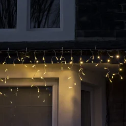 Core Connect 10m 320er LED Eiszapfen Lichterkette warmweiß koppelbar transparentes Kabel