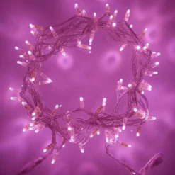 Core Connect 70m 700er LED Lichterkette pink koppelbar transparentes Kabel