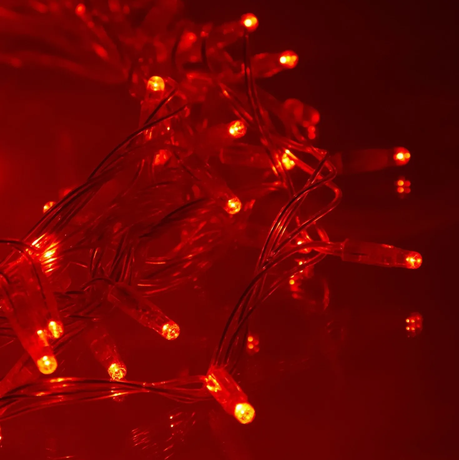 Core Connect 20m 200er LED Lichterkette rot koppelbar transparentes Kabel