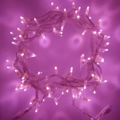 Core Connect 10m 100er LED Lichterkette pink koppelbar transparentes Kabel