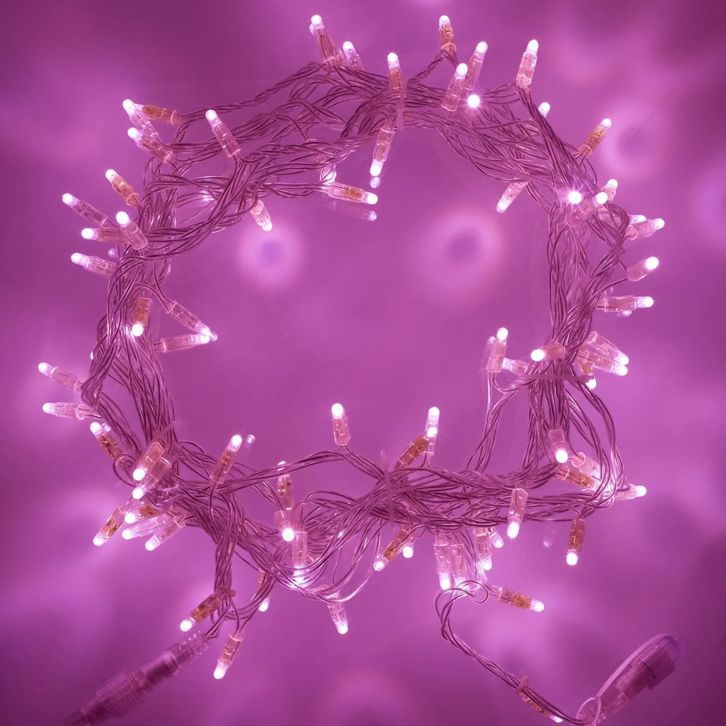 Core Connect 10m 100er LED Lichterkette pink koppelbar transparentes Kabel