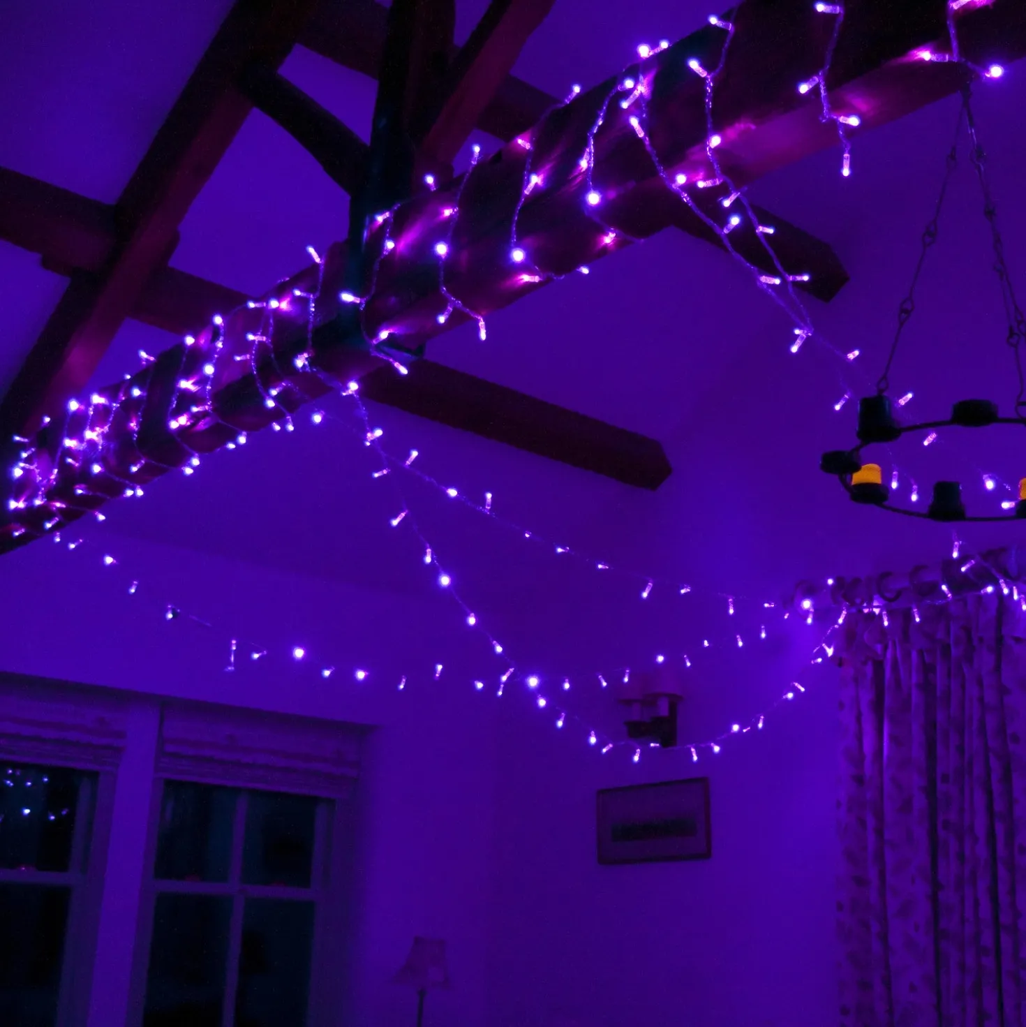 Core Connect 10m 100er LED Lichterkette lila koppelbar transparentes Kabel