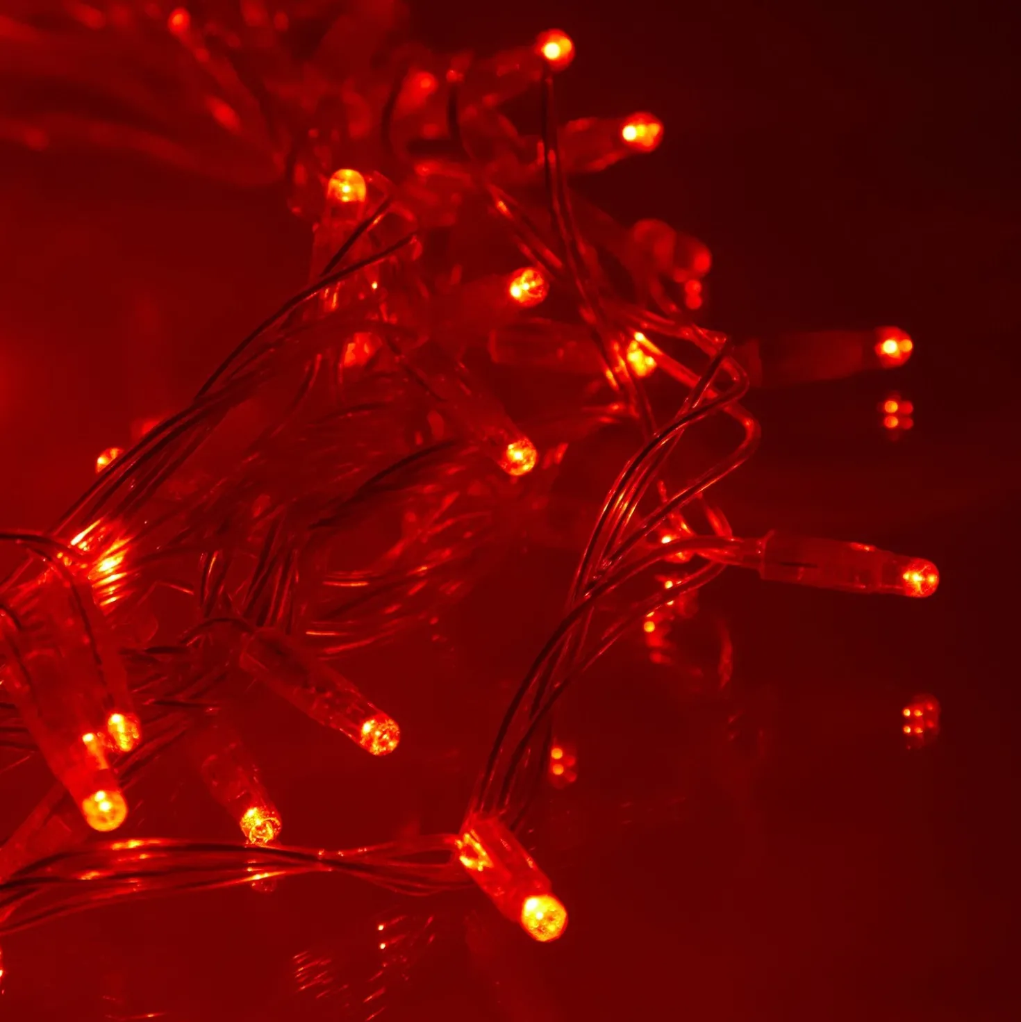 Core Connect 10m 100er LED Lichterkette rot koppelbar transparentes Kabel