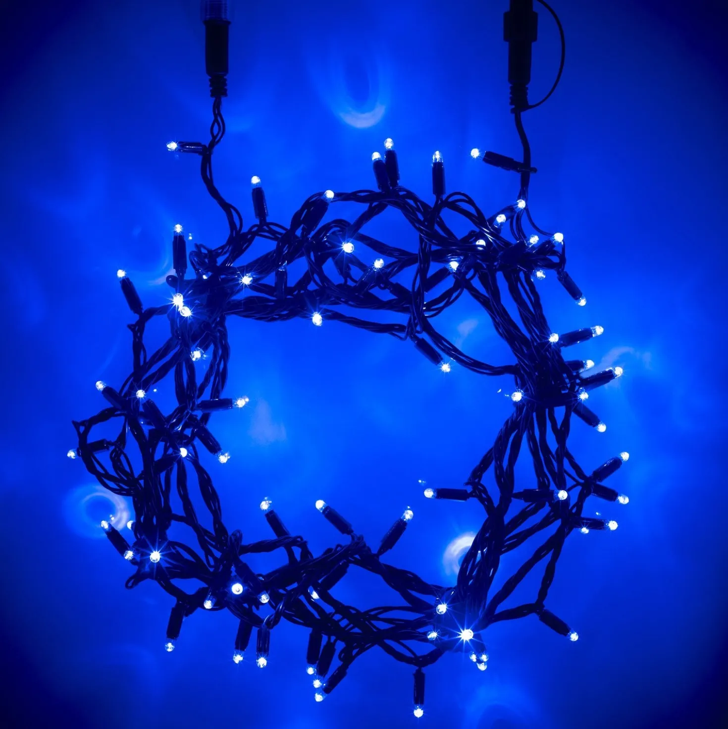 Core Connect 10m 100er LED Lichterkette blau koppelbar grünes Kabel