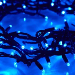 Core Connect 10m 100er LED Lichterkette blau koppelbar grünes Kabel