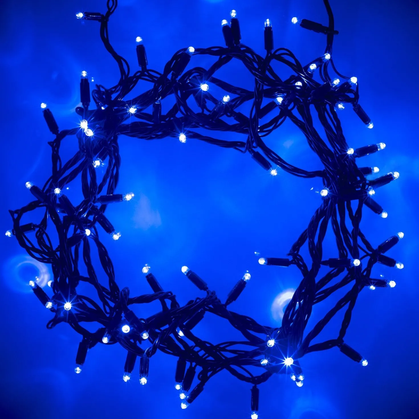 Core Connect 10m 100er LED Lichterkette blau koppelbar grünes Kabel