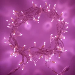 Core Connect 50m 500er LED Lichterkette pink koppelbar transparentes Kabel