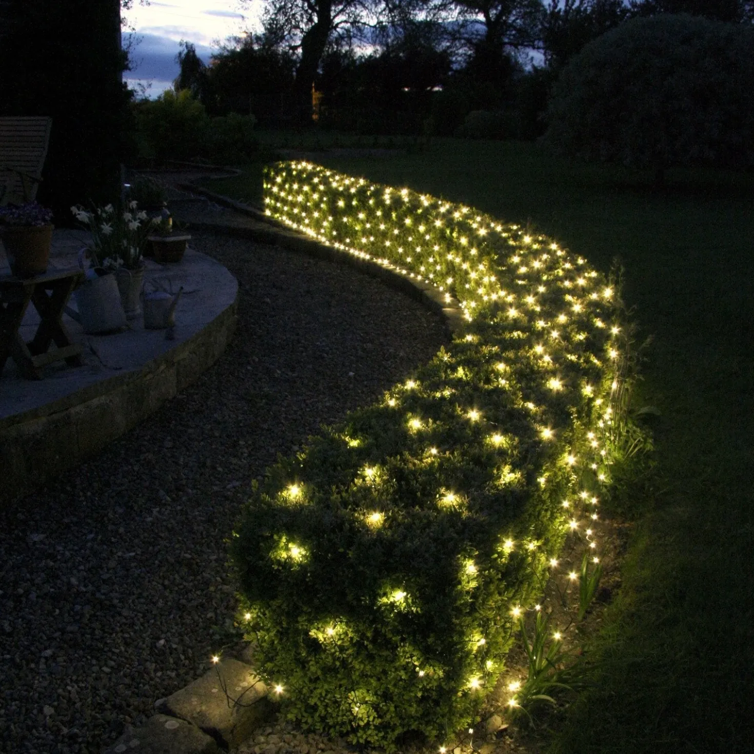 Core Connect 8m x 2m 560er LED Lichternetz warmweiß koppelbar grünes Kabel
