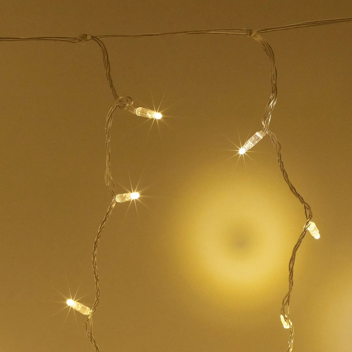 Core Connect 2m x 2m 192er LED Lichtervorhang warmweiß koppelbar transparentes Kabel