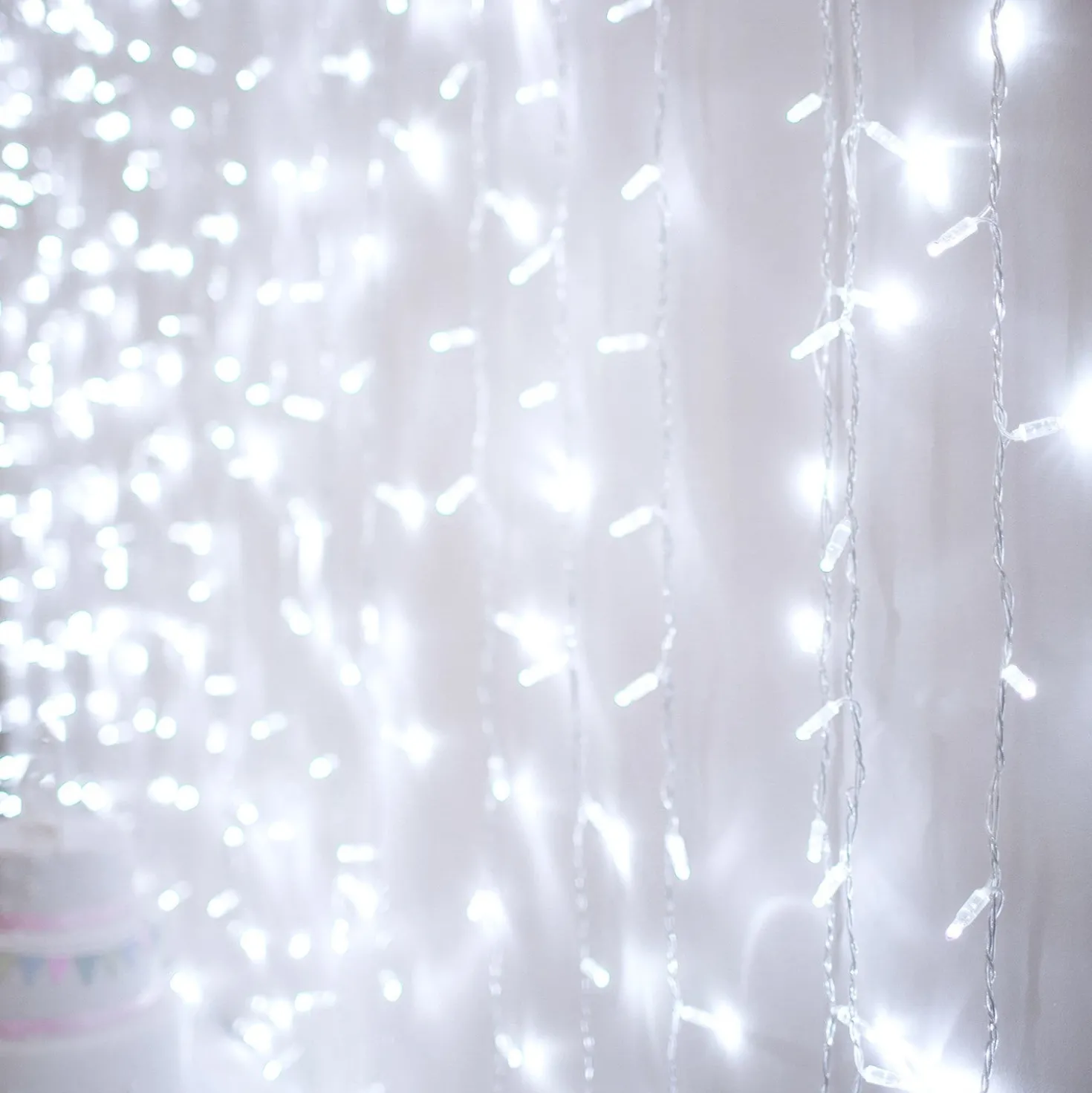 Core Connect 2m x 3m 288er LED Lichtervorhang weiß koppelbar transparentes Kabel