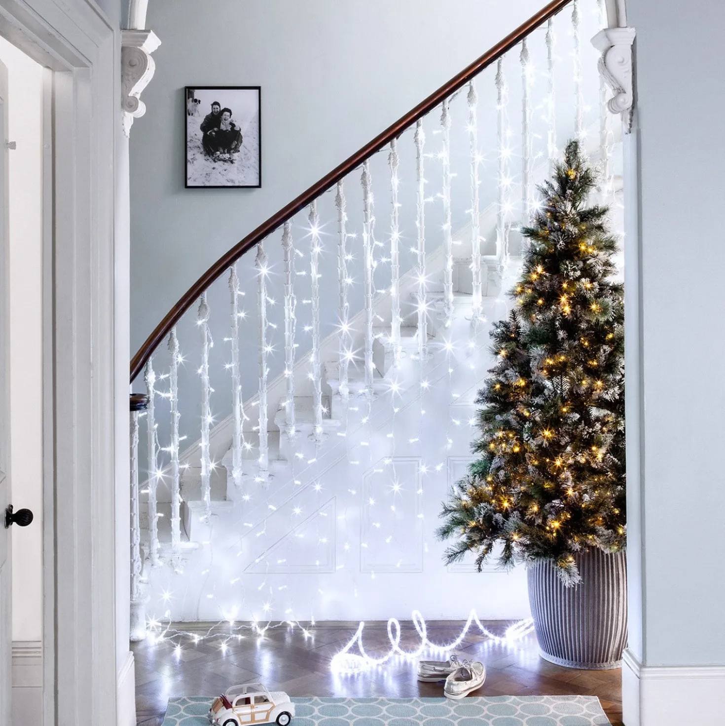 Core Connect 2m x 2m 192er LED Lichtervorhang weiß koppelbar transparentes Kabel