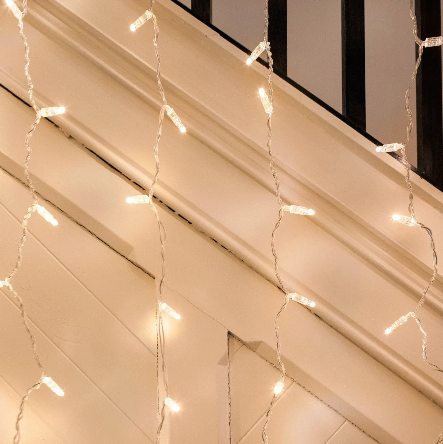 Core Connect 2m x 1m 96er LED Lichtervorhang warmweiß koppelbar transparentes Kabel