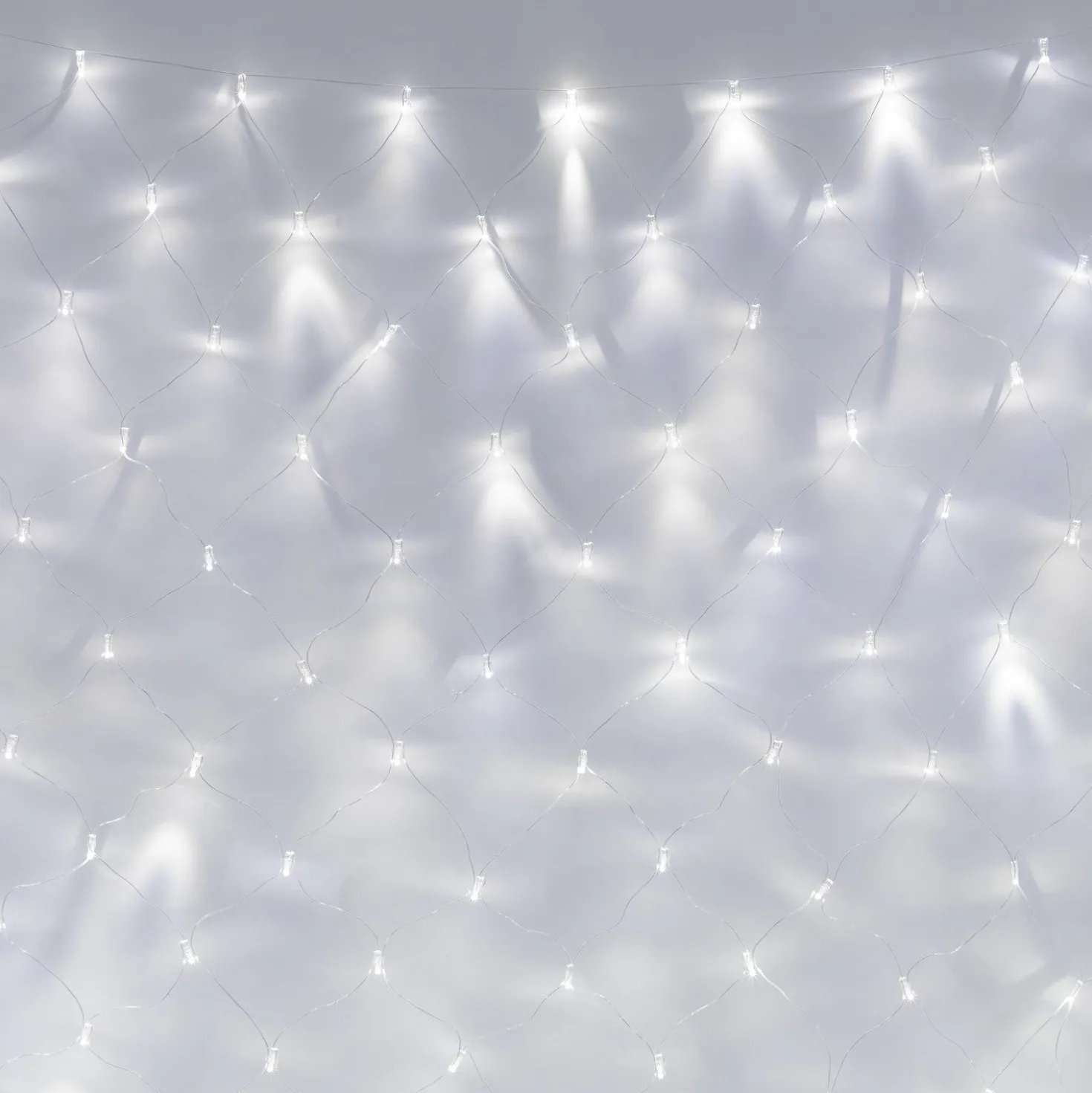 Core Connect 2m x 2m 140er LED Lichternetz weiß koppelbar transparentes Kabel