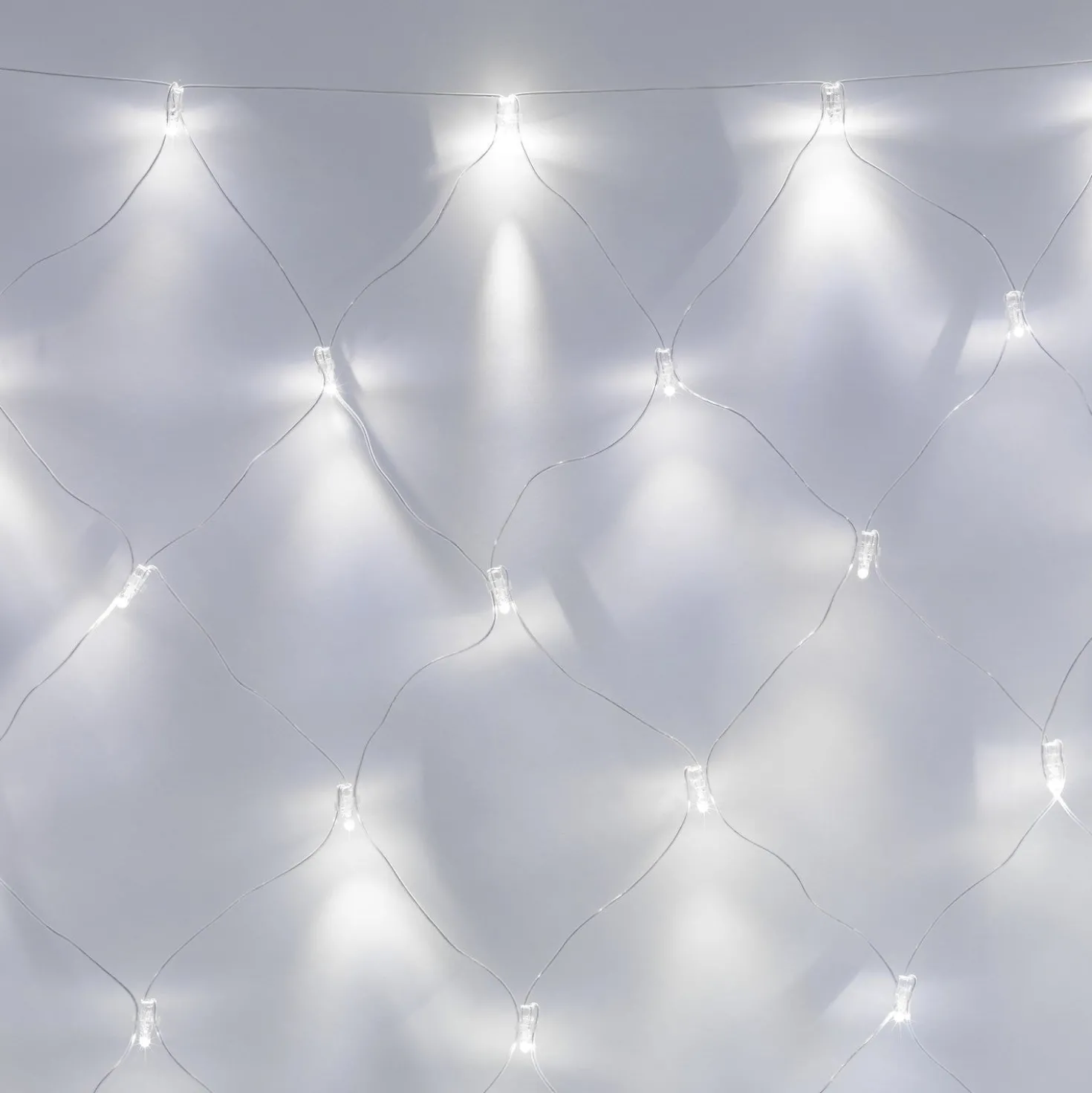 Core Connect 2m x 2m 140er LED Lichternetz weiß koppelbar transparentes Kabel