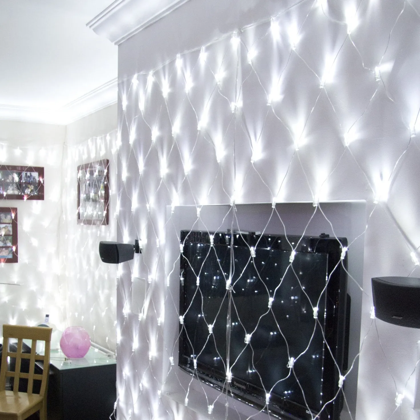 Core Connect 2m x 2m 140er LED Lichternetz weiß koppelbar transparentes Kabel