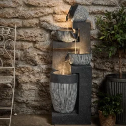 Darnbrook 116cm LED Gartenbrunnen Kaskade