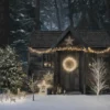 3D LED-Weihnachtskranz mit 720 LEDs in Silber 58 cm Durchmesser