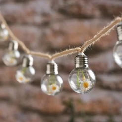10er batteriebetriebene LED-Lichterkette mit Blumen in warmweißen Glühbirnen