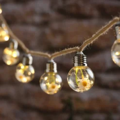 10er batteriebetriebene LED-Lichterkette mit Blumen in warmweißen Glühbirnen