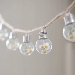 10er batteriebetriebene LED-Lichterkette mit Blumen in warmweißen Glühbirnen