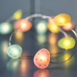 20er batteriebetriebene LED-Ostereier-Lichterkette mit bunten Mikrolichtern