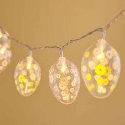 10er batteriebetriebene warmweiße Ostereier LED-Lichterkette