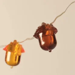 20er Eichel LED-Mikro-Lichterkette mit Timer in Warmweiß