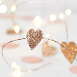 20er Herz Micro Lichterkette rosegold