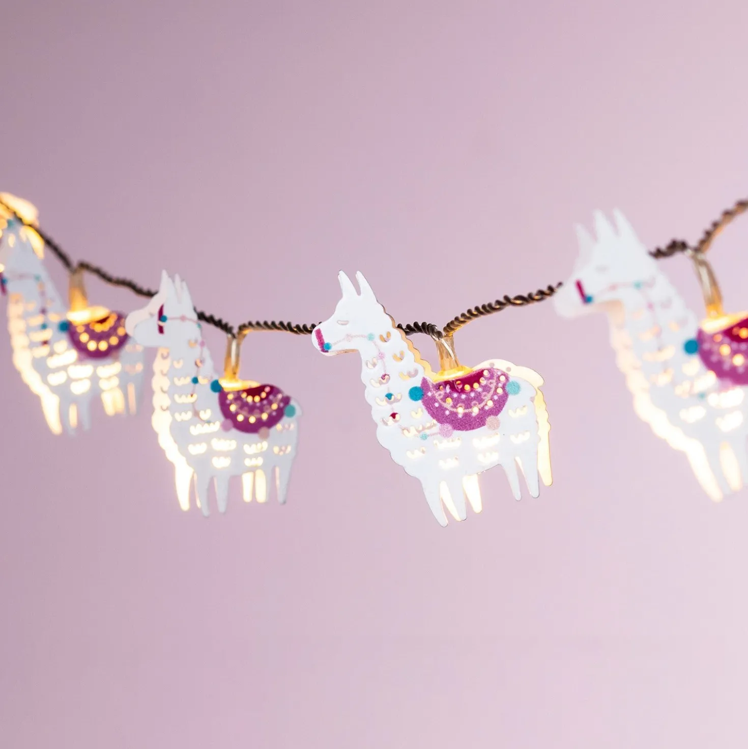 10er Lama Lichterkette Kinderzimmer