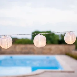 20er Lampion Lichterkette warmweiß