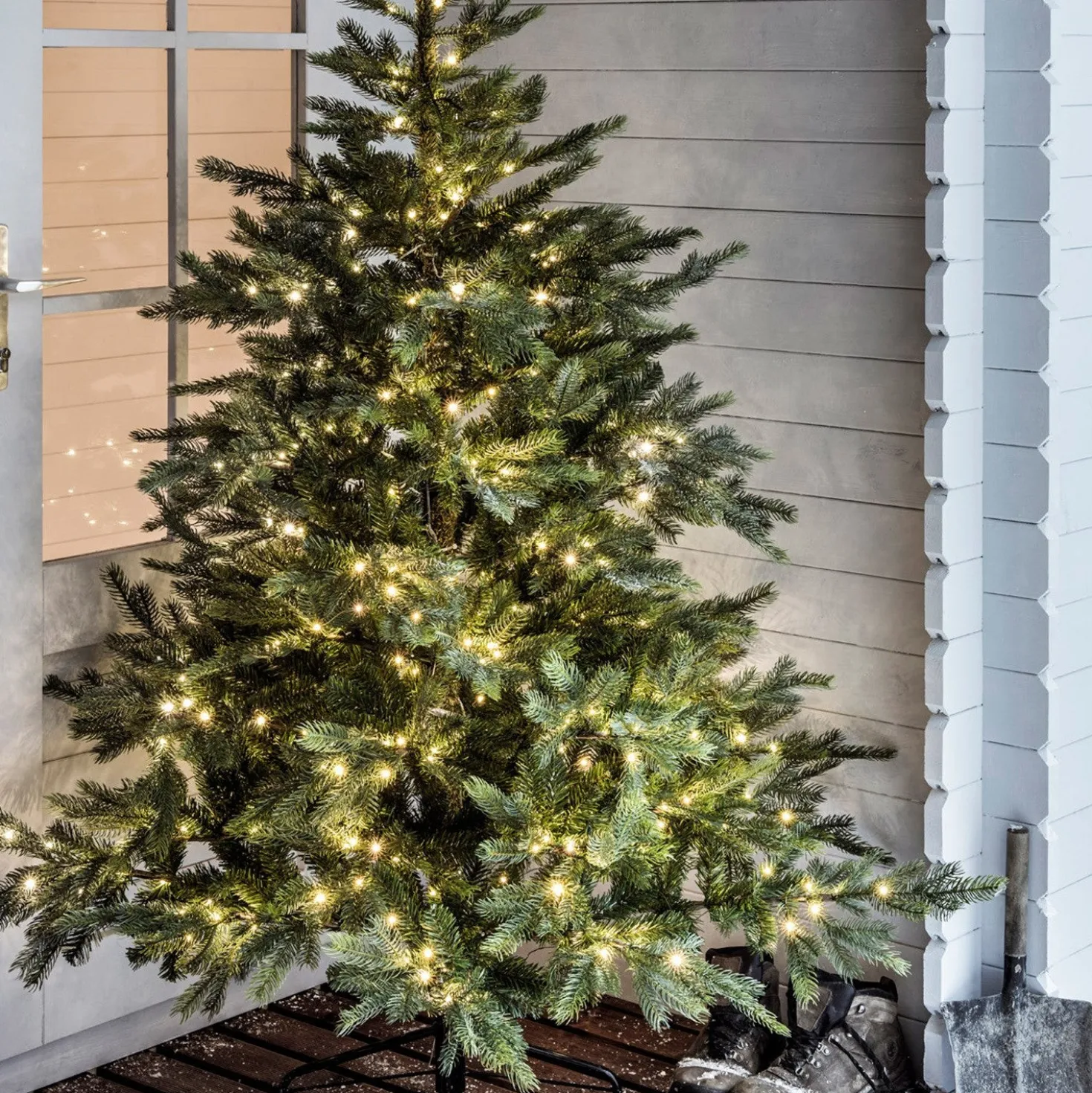 200er LED Batterie Außenlichterkette warmweiß grünes Kabel