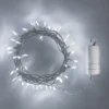 100er LED Batterie Lichterkette Außen weiß transparentes Kabel