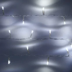 100er LED Batterie Lichterkette Außen weiß transparentes Kabel