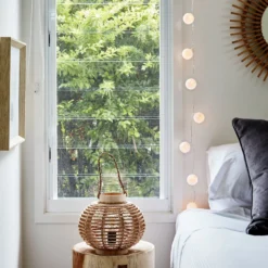 10er LED Cotton Ball Lichterkette weiß