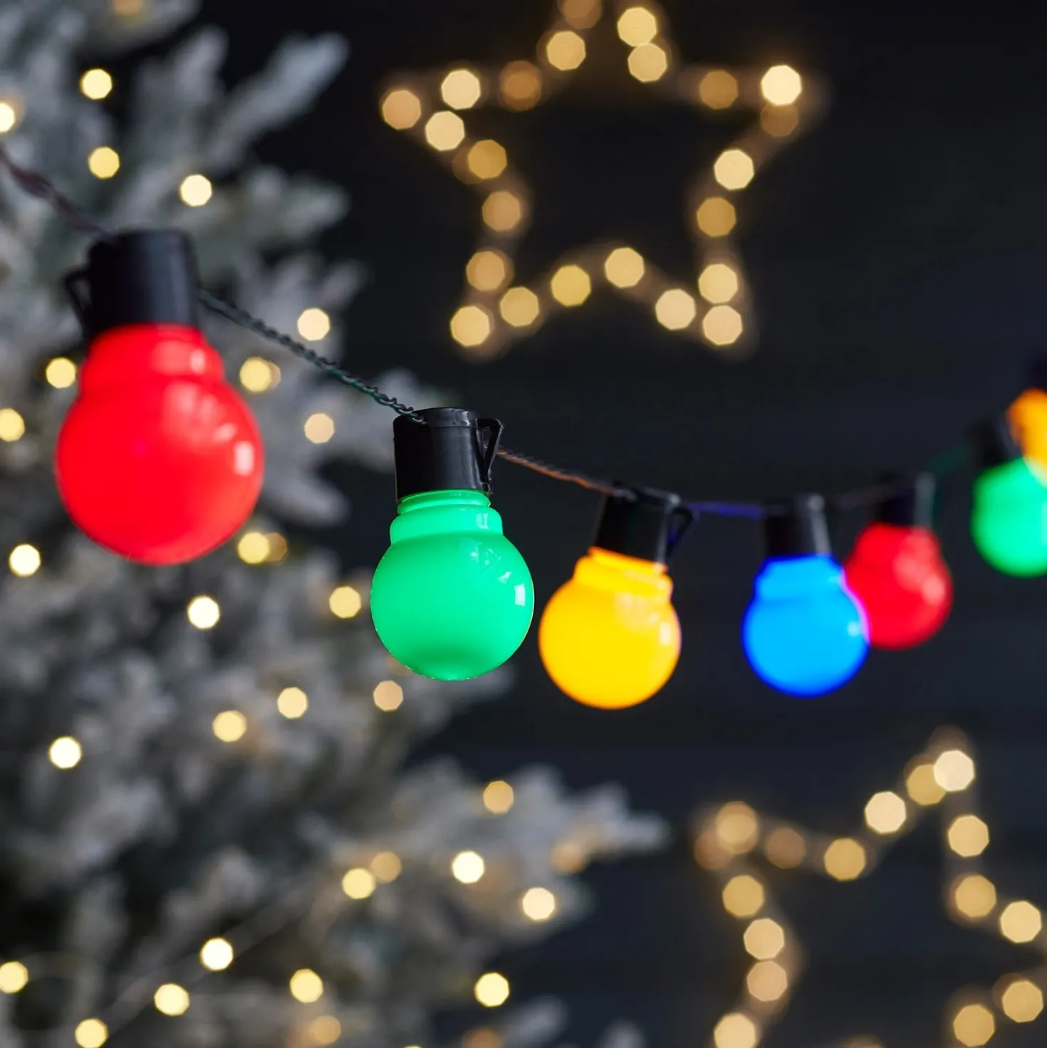 30er LED Fiesta Party Lichterkette bunt