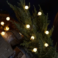 50er LED Kugel Lichterkette außen warmweiß