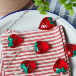 10er LED Lichterkette Erdbeeren Batteriebetrieb