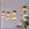 10er LED-Lichterkette Laterne mit Sternen aus Glas in Gold
