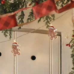 10er LED-Lichterkette mit Lebkuchenmännchen