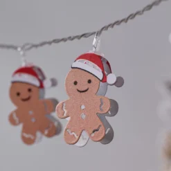 10er LED-Lichterkette mit Lebkuchenmännchen