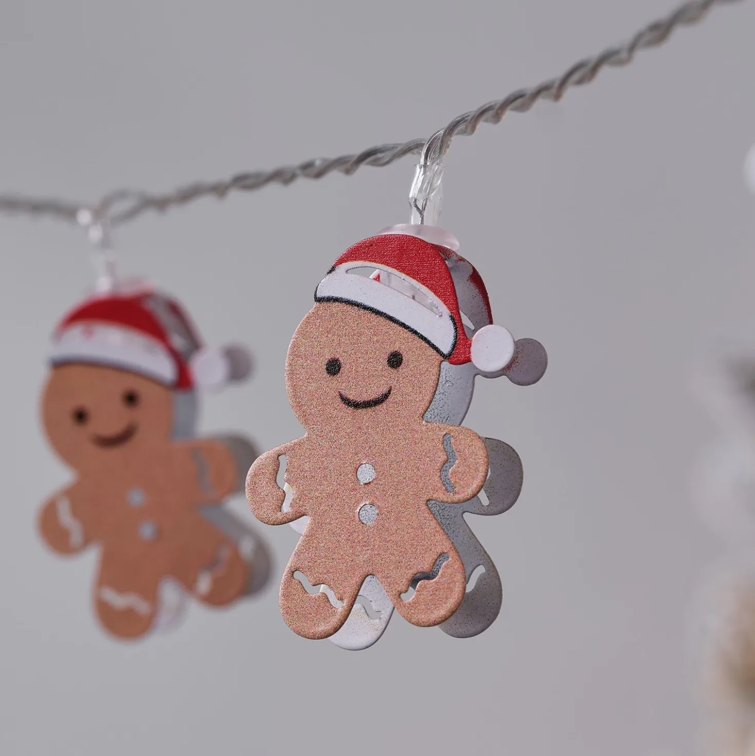 10er LED-Lichterkette mit Lebkuchenmännchen