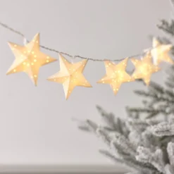 10er LED Lichterkette Papiersterne