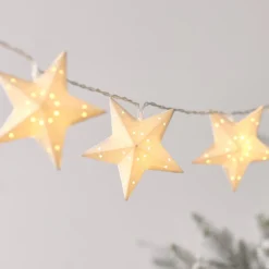 10er LED Lichterkette Papiersterne